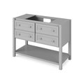 Jeffrey Alexander 48" Grey Adler Vanity, Calacatta Vienna Quartz Vanity Top, undermount rectangle bowl VKITADL48GRCQR